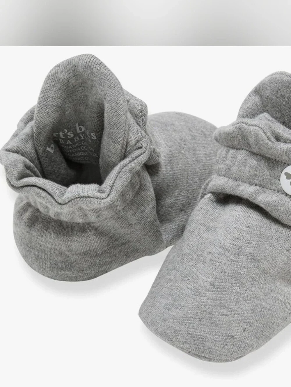 Burt's Bees Baby Grey Organic Cotton Booties